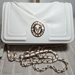 Valentino Orlandi Crossbody or Clutch - Bright White with Gold Retail $129 NWT